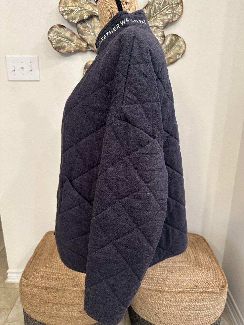 Peloton Gray Quilted Snap Button Jacket - Picture 4 of 10